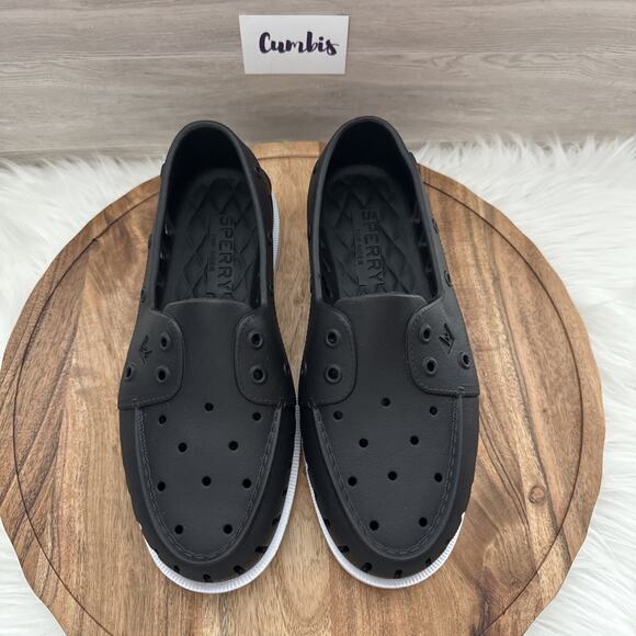 Sperry Top-Sider Top-Sider A/O Float Women's Size 11M Black White Boat Shoes NEW - Picture 3 of 15